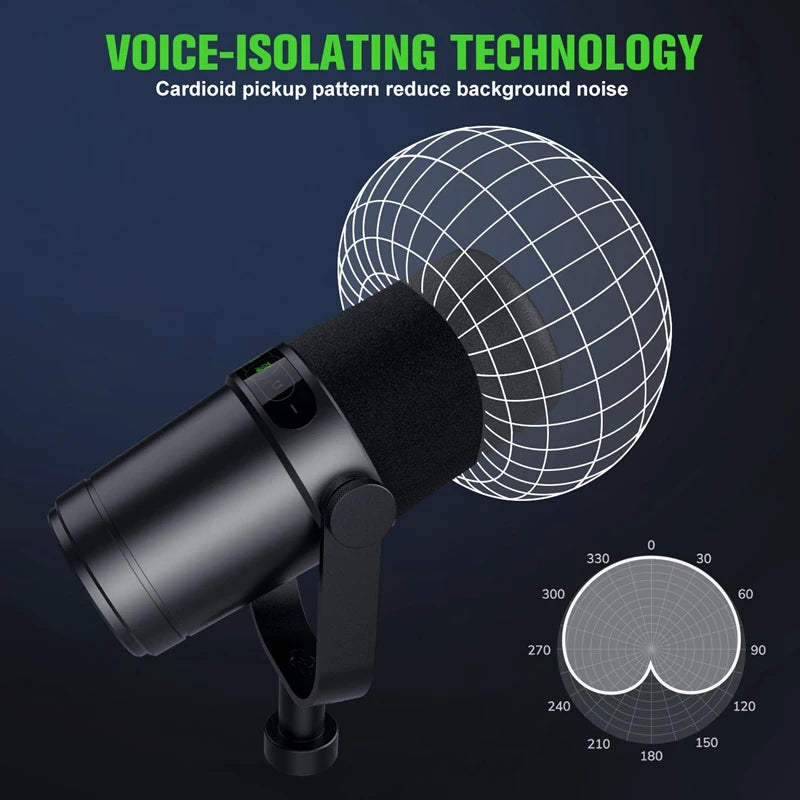 Professional Dynamic Microphone Selectable Frequency Response Mic for Studio Recording Performance Vocals for Shure SM7B